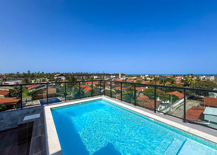 Flat Moderno com Piscina na cobertura em Porto de Galinhas para até 5 pessoas